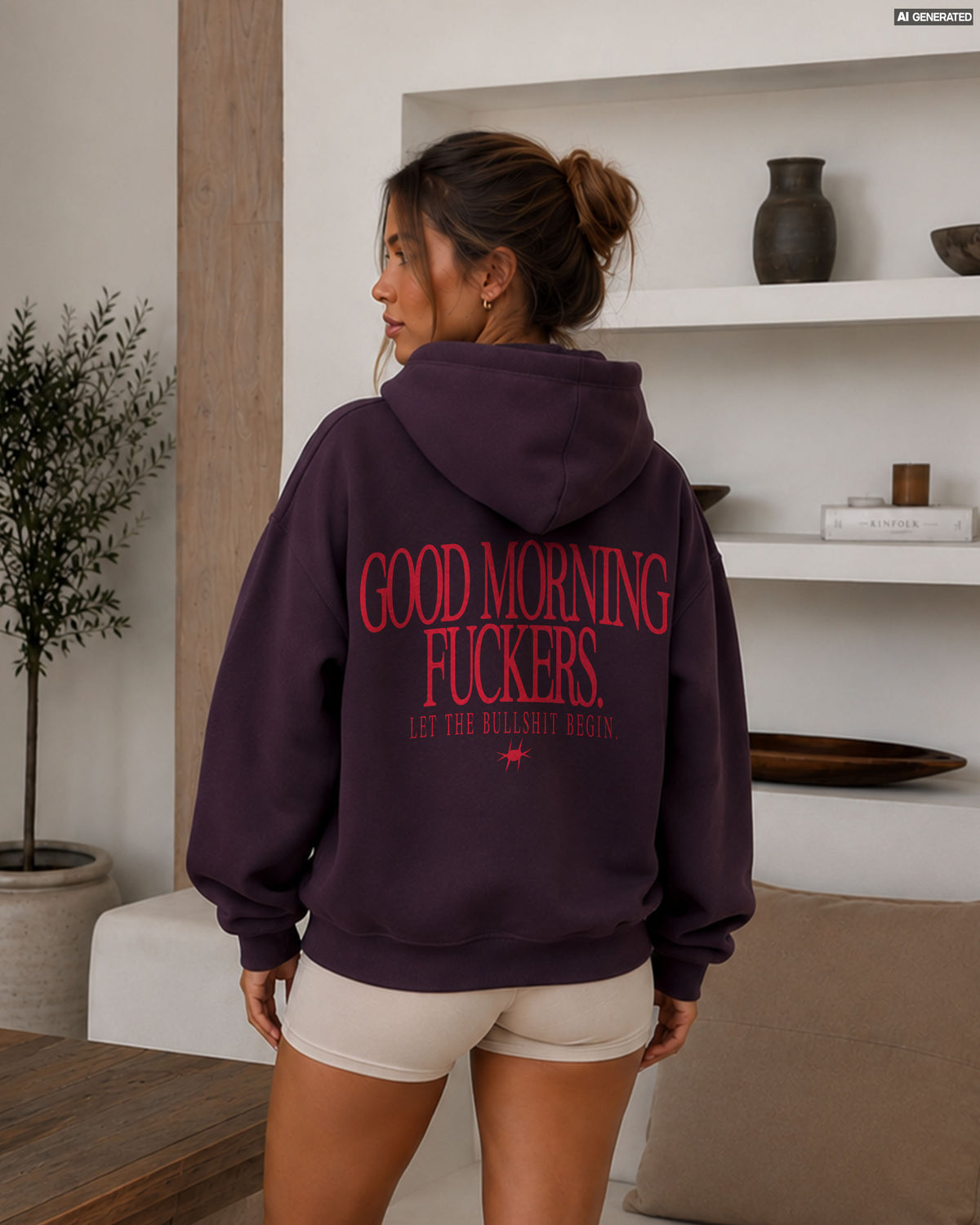 Oversized Zip Hoodie - Good Morning Fuckers