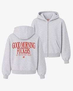 Oversized Zip Hoodie - Good Morning Fuckers