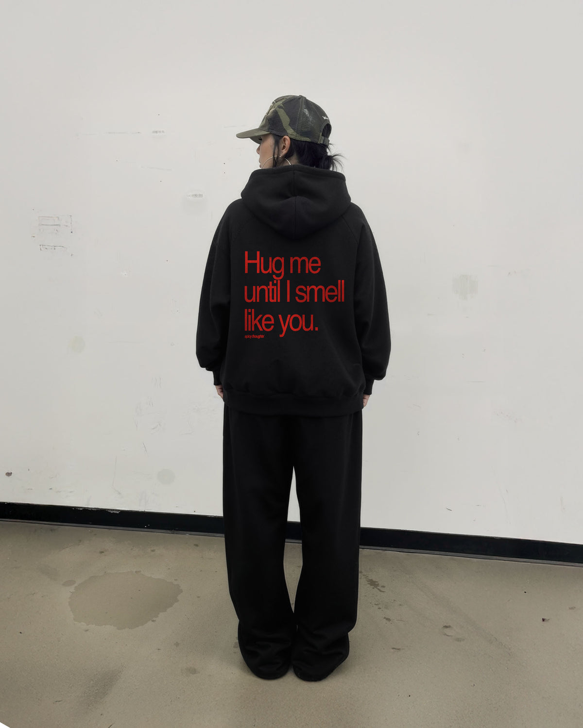 Oversized Zip Hoodie - Hug Me Until I Smell Like You