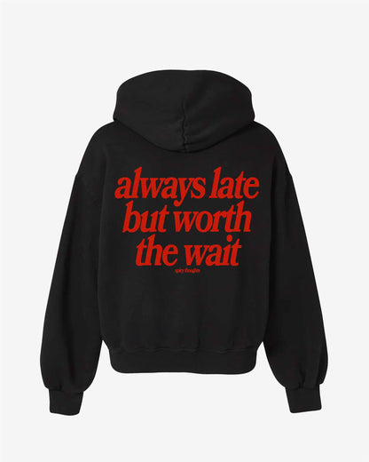 Oversized Hoodie Black - Always Late