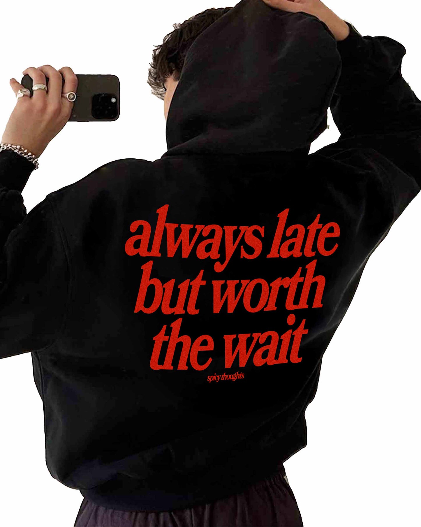 Oversized Hoodie Black - Always Late