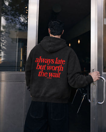 Oversized Hoodie Washed - Always late