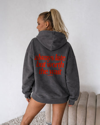 Oversized Hoodie Washed - Always late