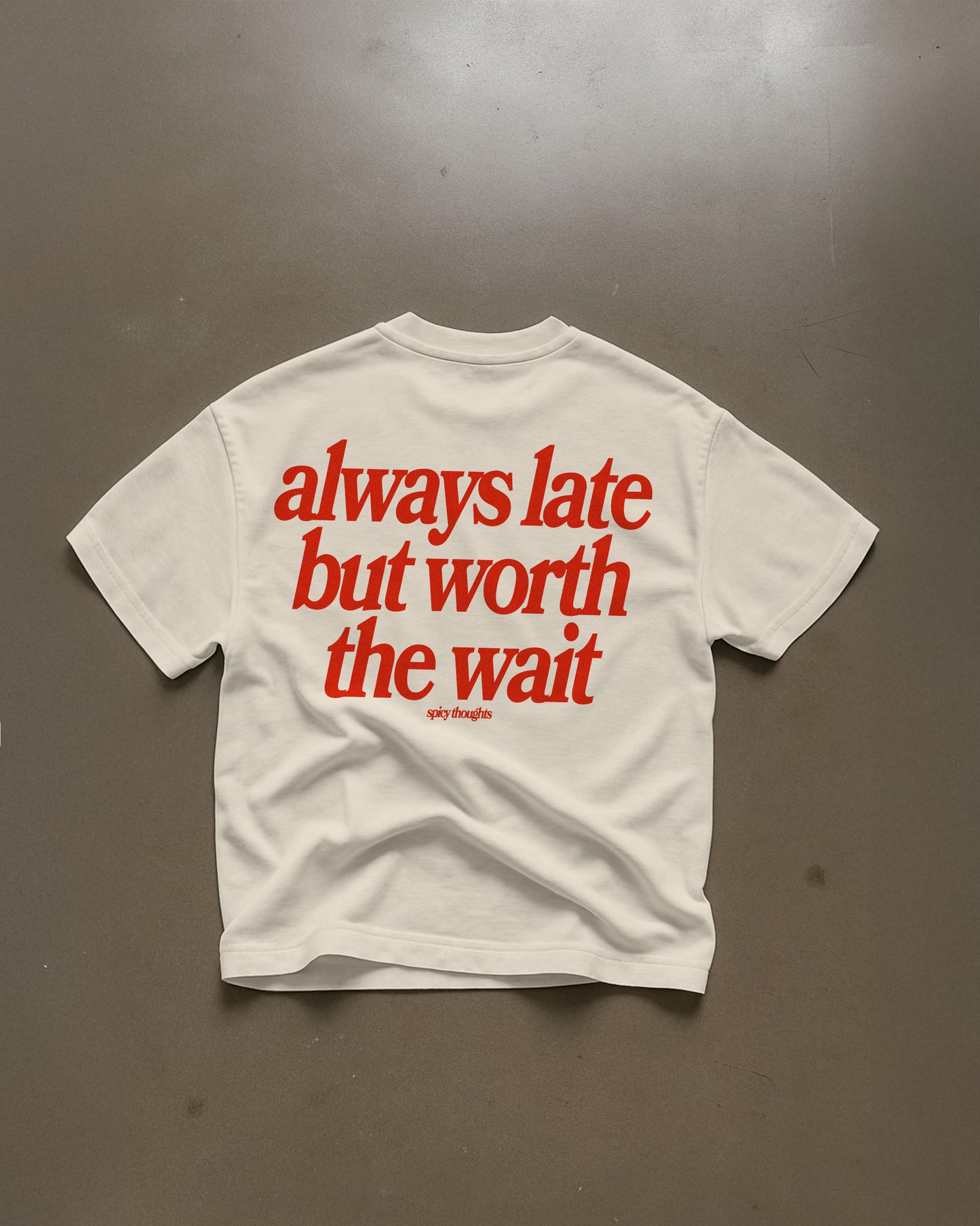 Heavy Oversized Tee White - Always Late