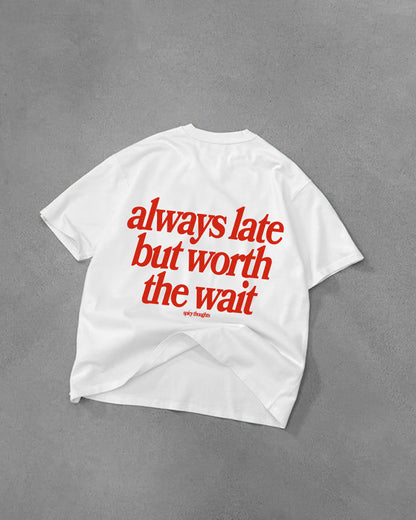 Heavy Oversized Tee White - Always Late