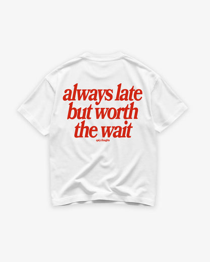 Heavy Oversized Tee White - Always Late