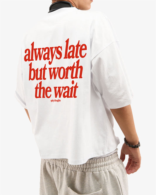 Heavy Oversized Tee White - Always Late