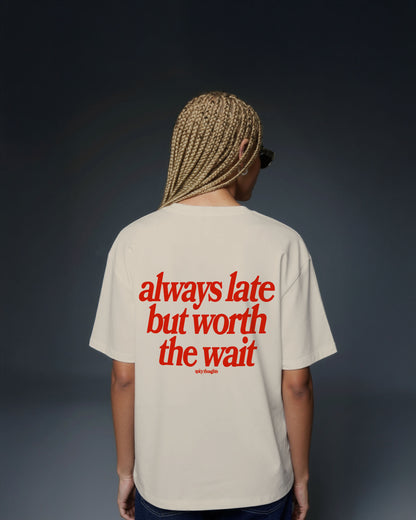 Heavy Oversized Tee White - Always Late