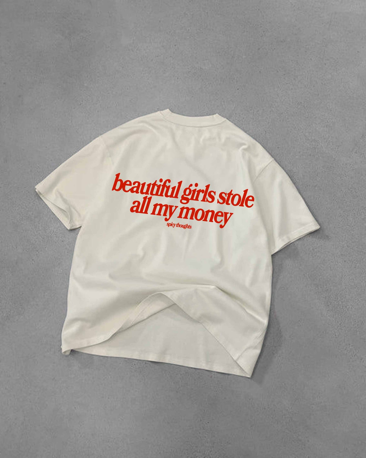Heavy Oversized Tee - Beautiful Girls Stole All My Money