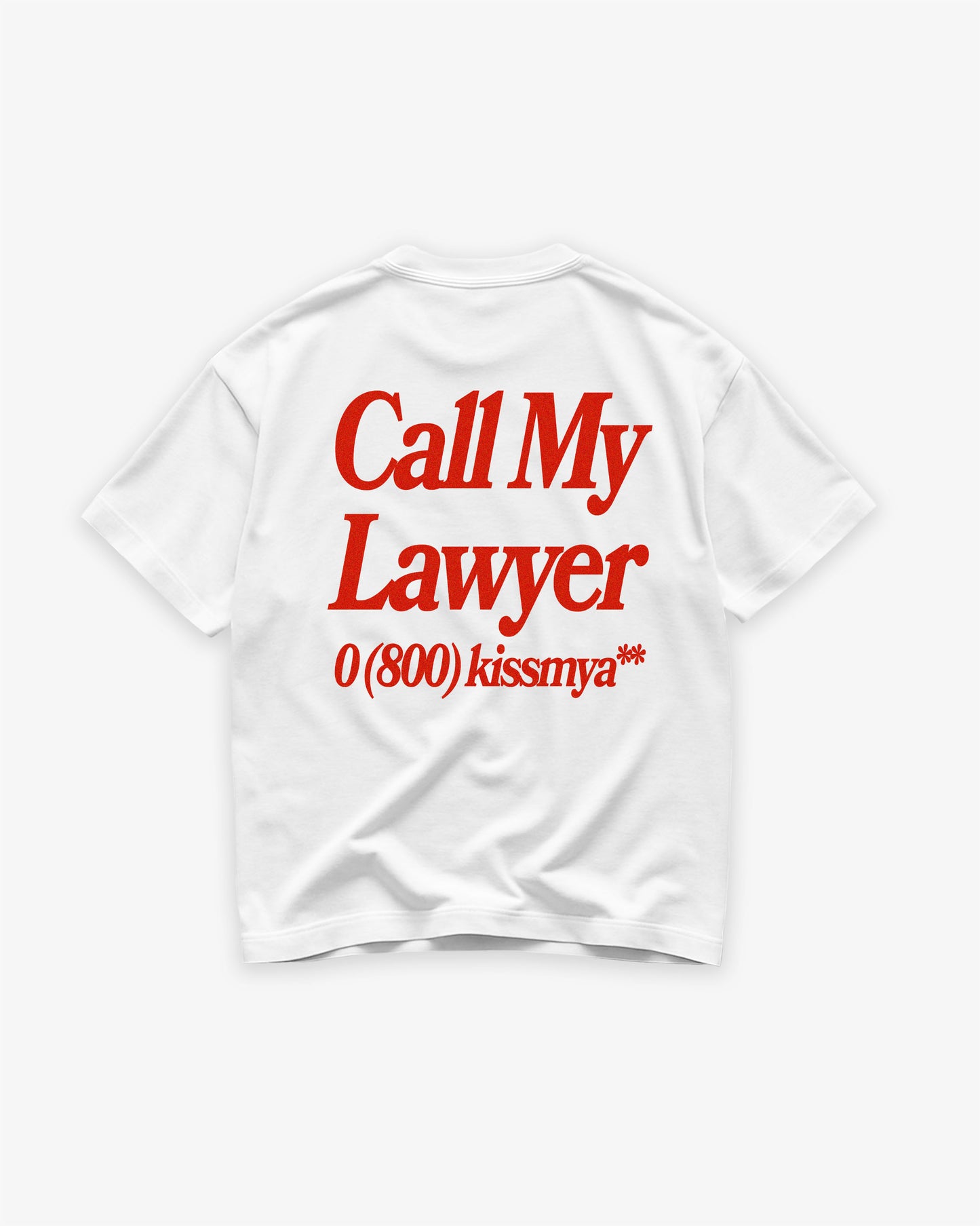 Heavy Oversized Tee White - Call My Lawyer