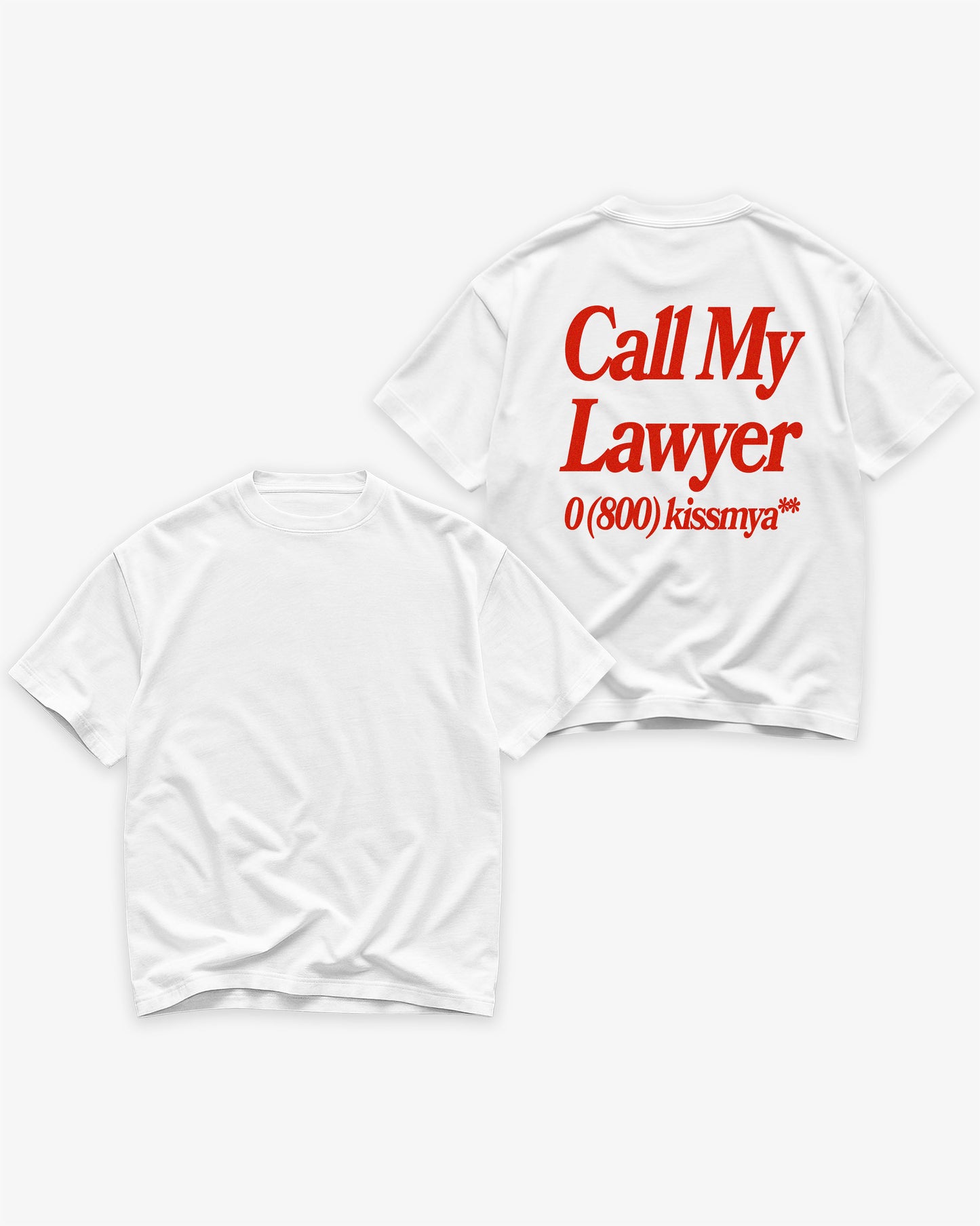 Heavy Oversized Tee White - Call My Lawyer