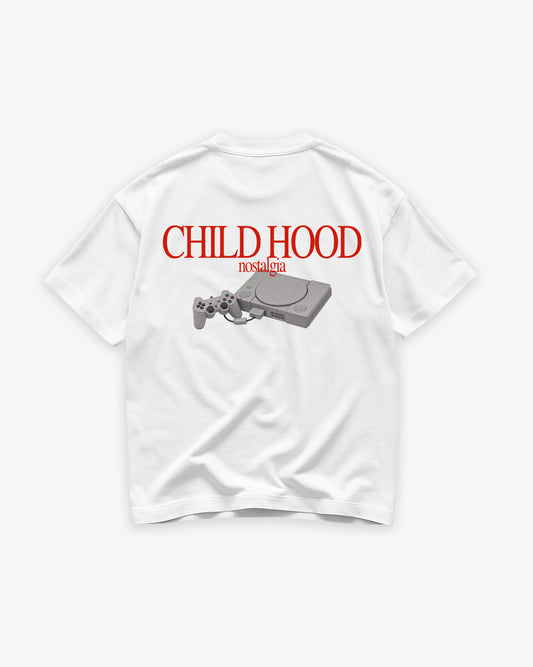 Heavy Oversized Tee White - Childhood Nostalgia