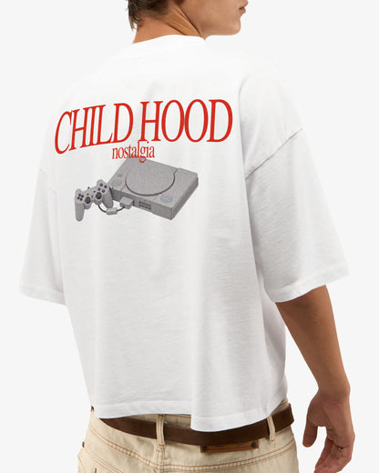 Heavy Oversized Tee White - Childhood Nostalgia