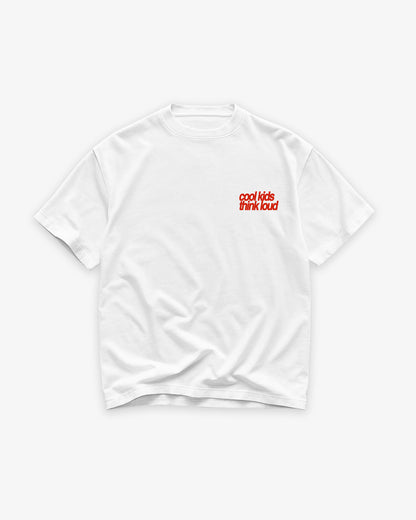 Heavy Oversized Tee White - Cool Kids Think Loud