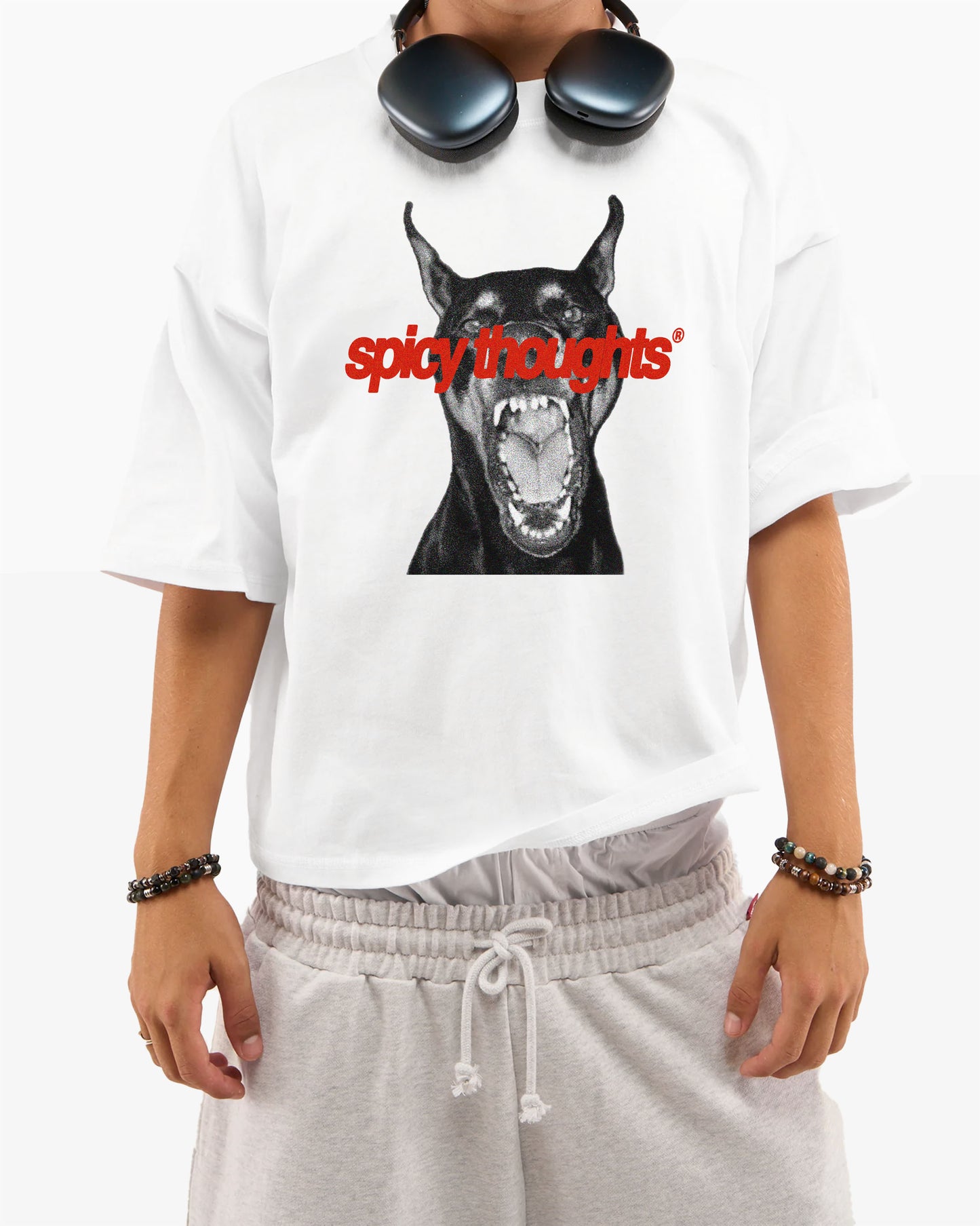 Heavy Oversized Tee White - Dog