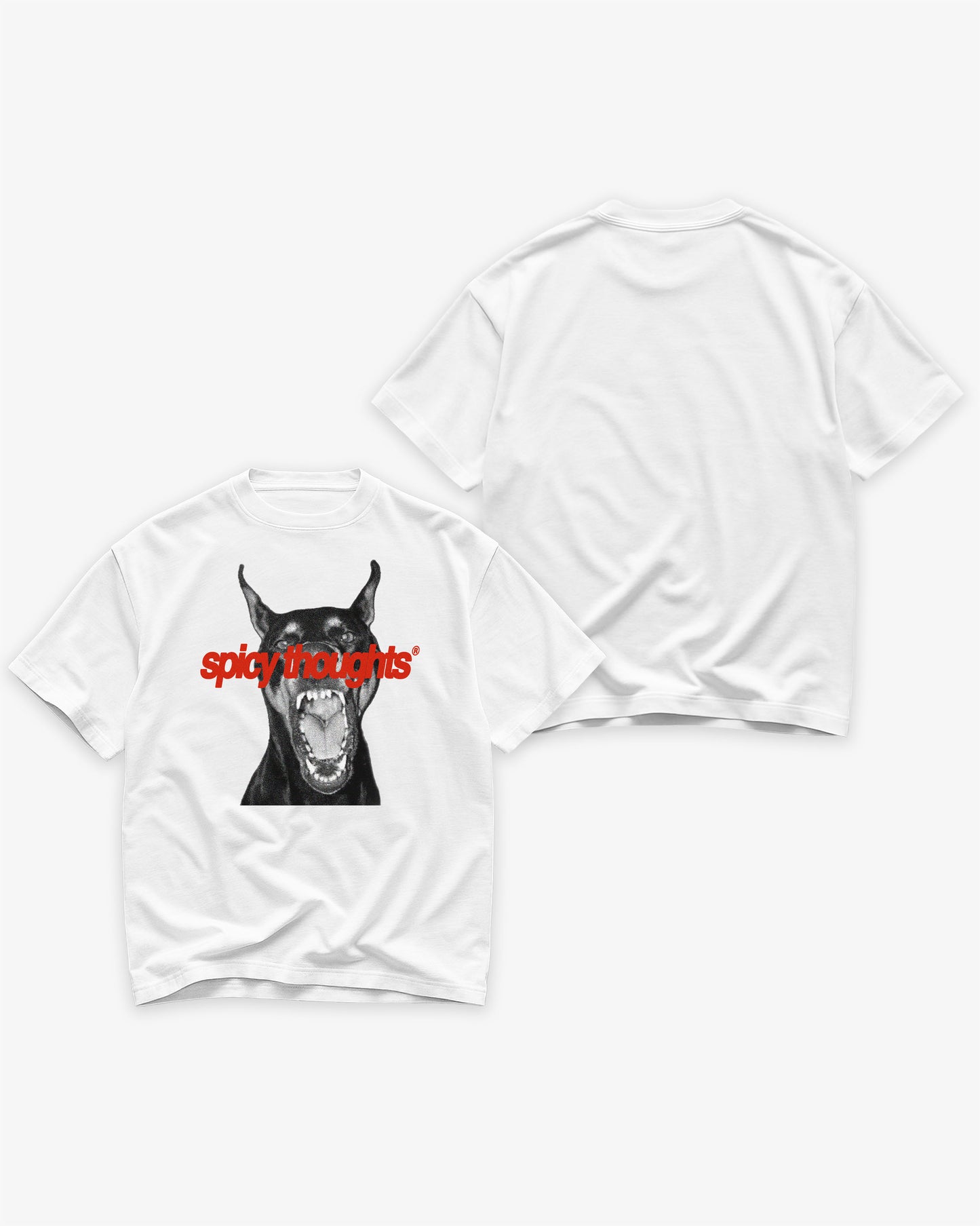 Heavy Oversized Tee White - Dog