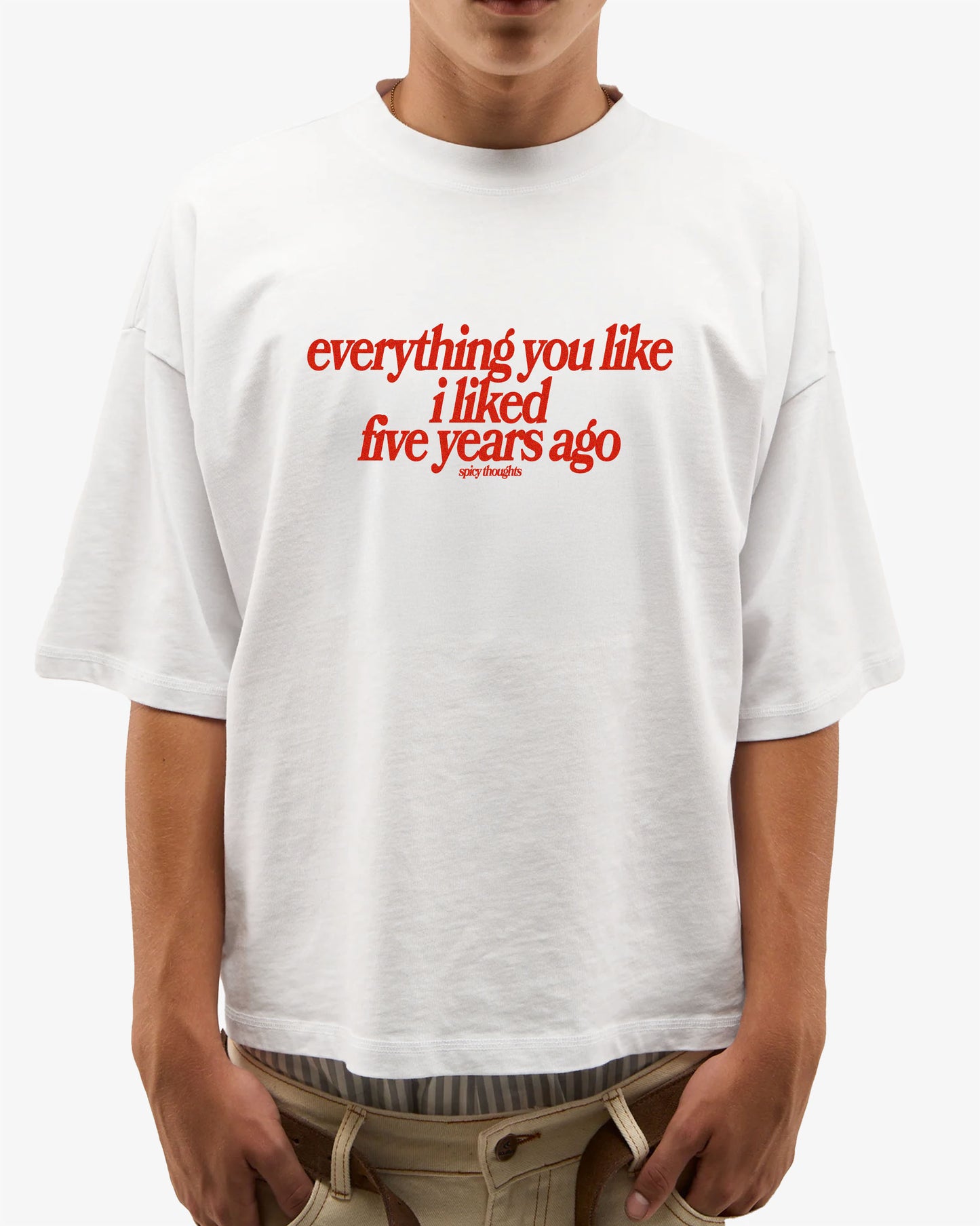 Heavy Oversized Tee White - Everything You Like