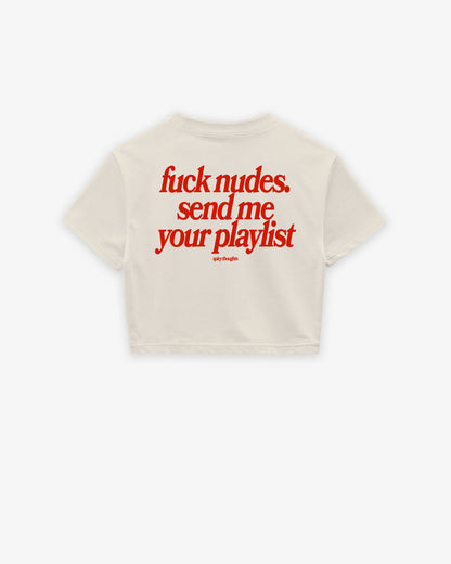 Oversize Cropped Tee - Send Me Your Playlist