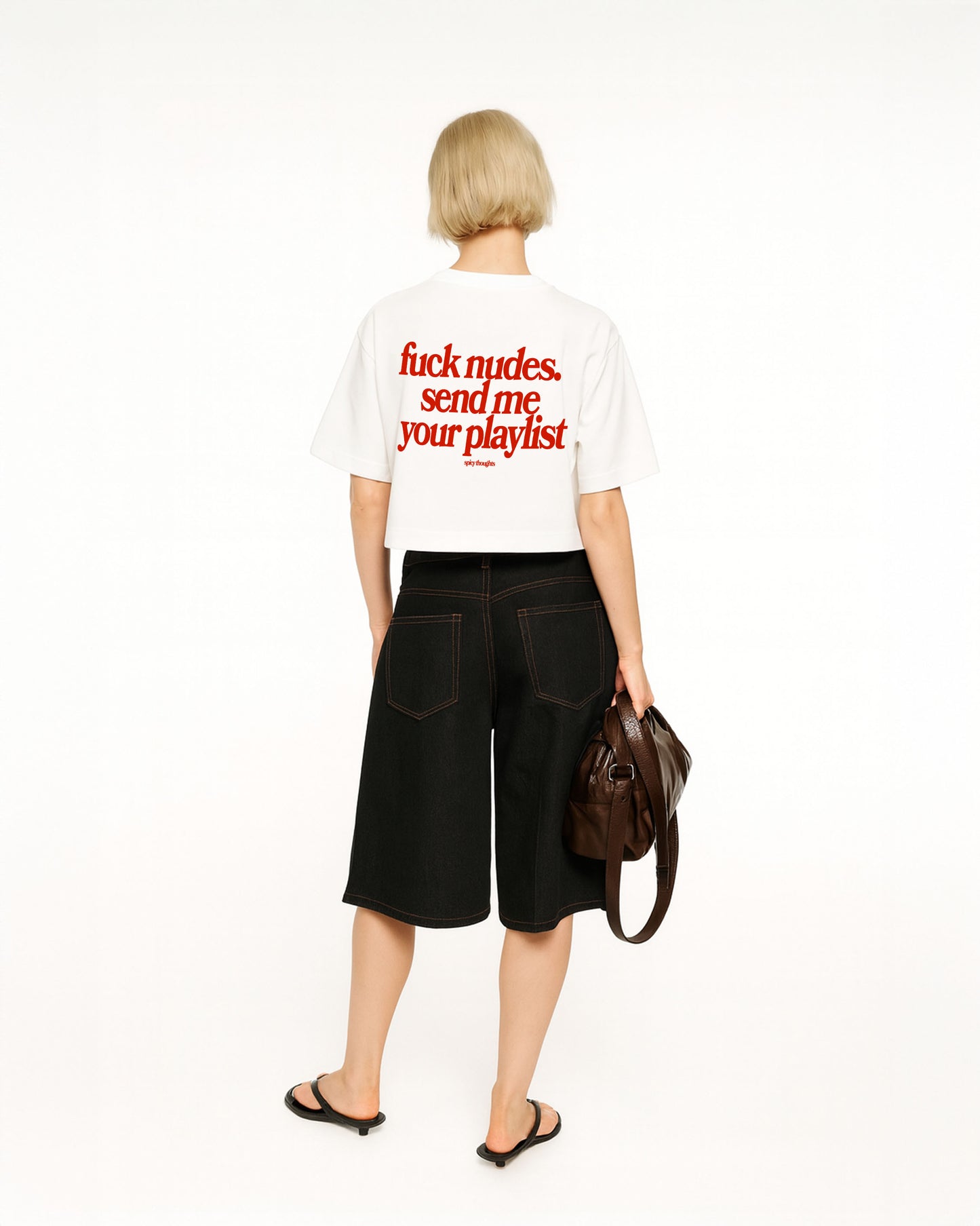 Oversize Cropped Tee - Send Me Your Playlist