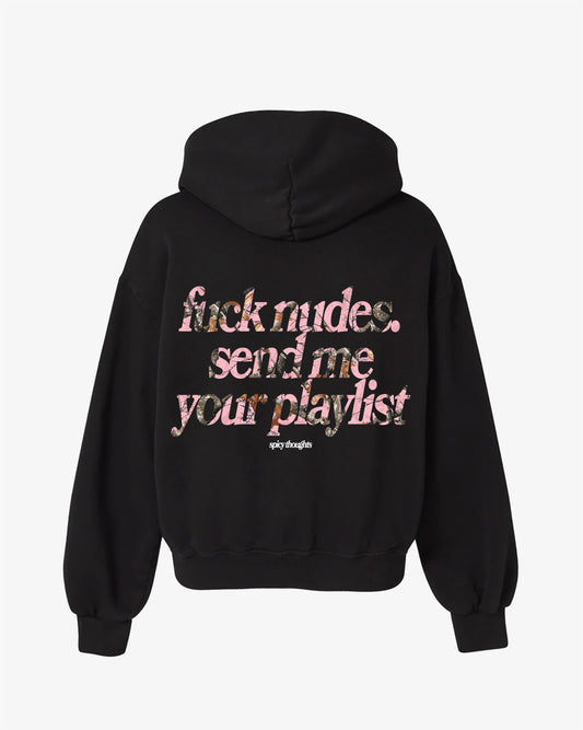 Oversized Hoodie Black - Send Me Your Playlist