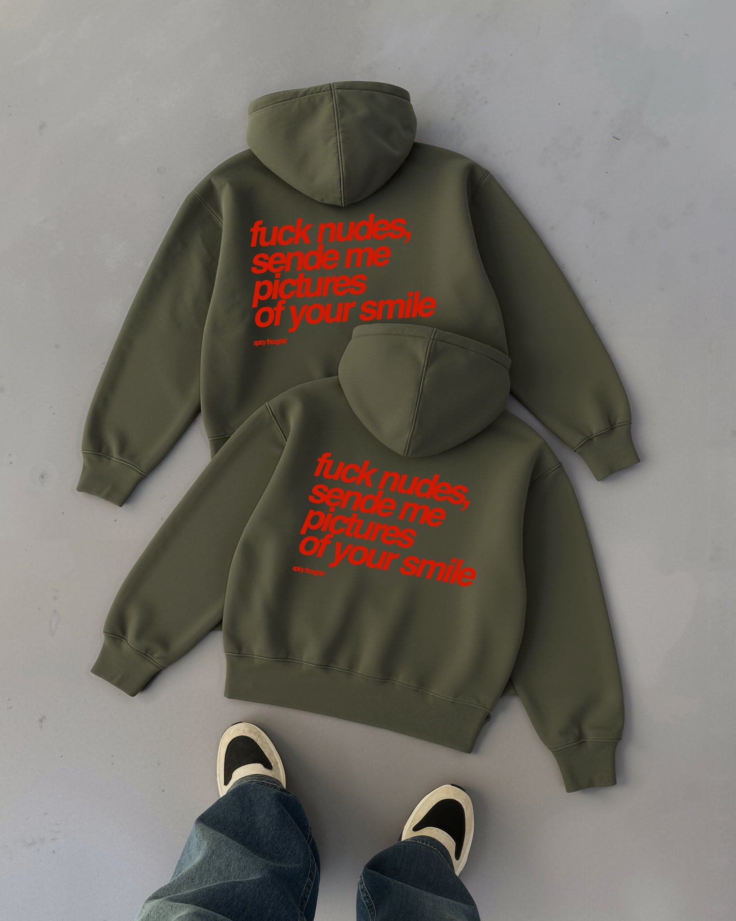 Oversized Hoodie - Fuck Nudes, Send Me Pictures of Your Smile