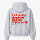 Oversized Hoodie - Fuck Nudes, Send Me Pictures of Your Smile