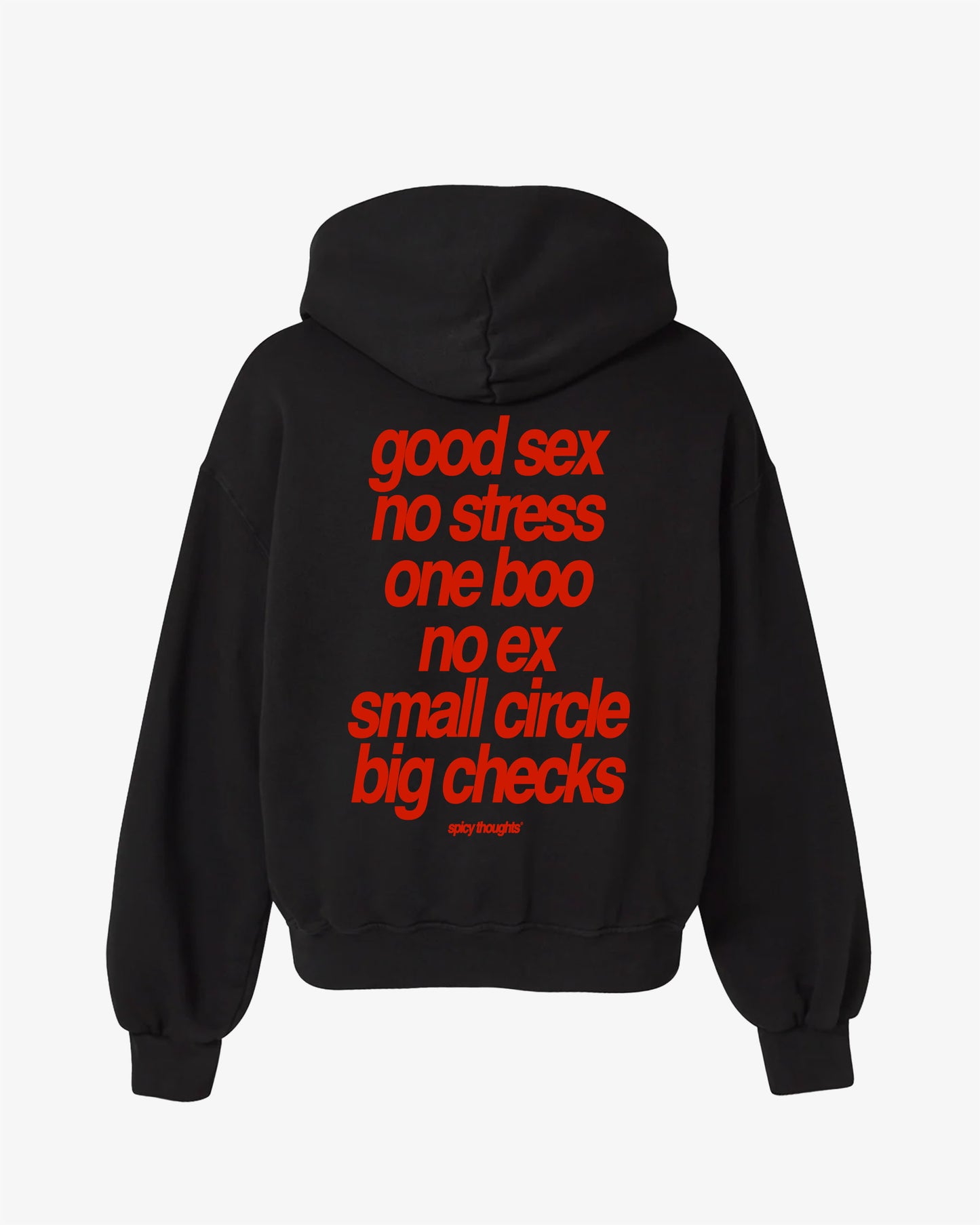 Oversized Hoodie Black - Small Circle Big Checks