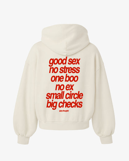 Oversized Hoodie Black - Small Circle Big Checks