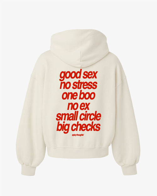 Oversized Hoodie Black - Small Circle Big Checks