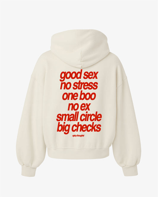 Oversized Hoodie Black - Small Circle Big Checks