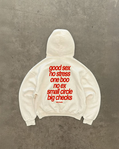 Oversized Hoodie Black - Small Circle Big Checks