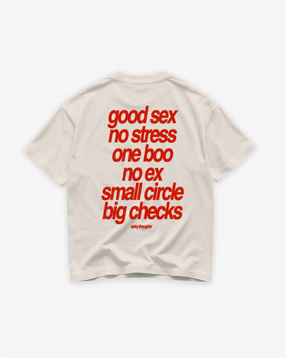 Heavy Oversized Tee - Small Circle Big Checks