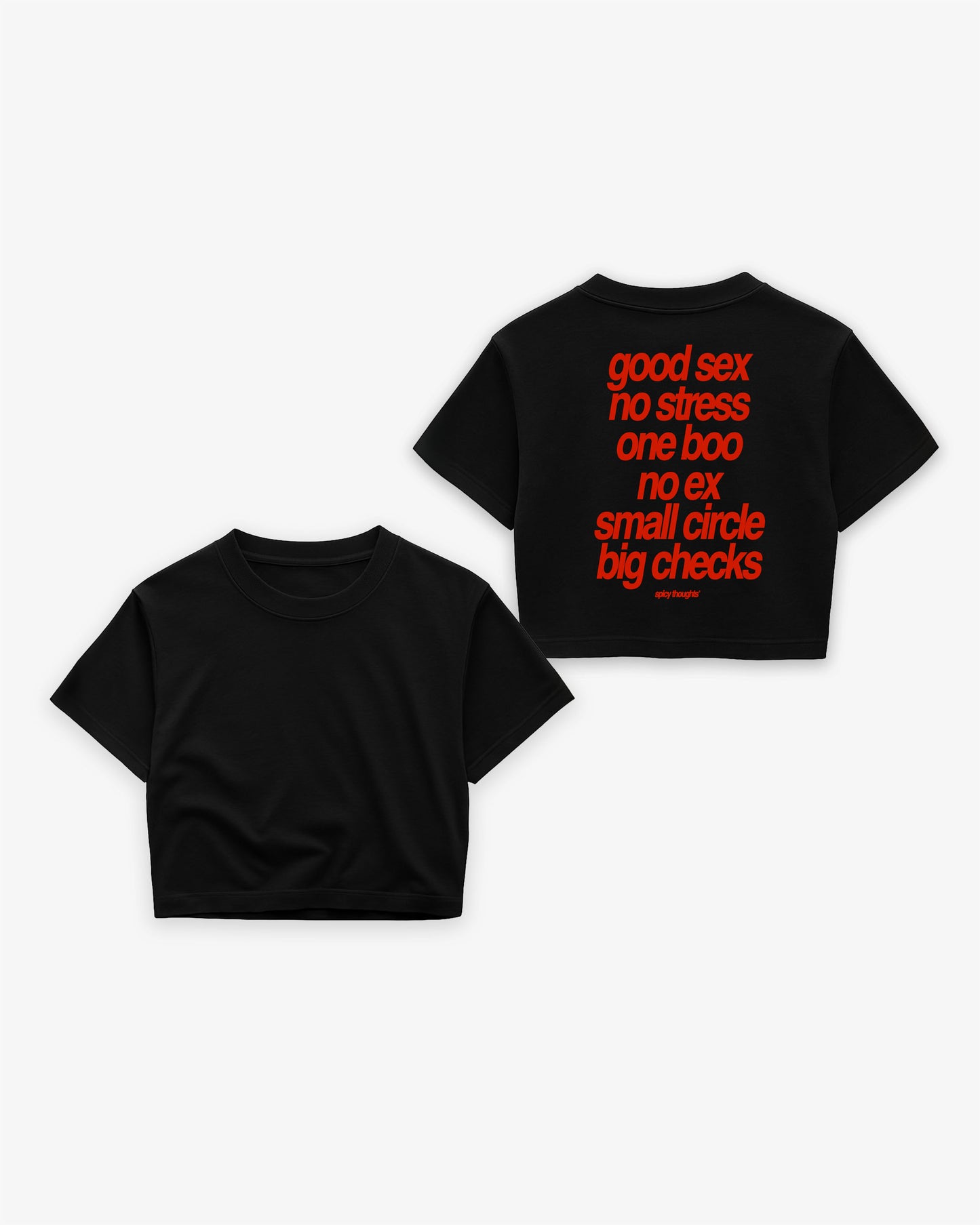 Oversize Cropped Tee - Small Circle Big Checks