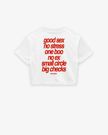 Oversize Cropped Tee - Small Circle Big Checks