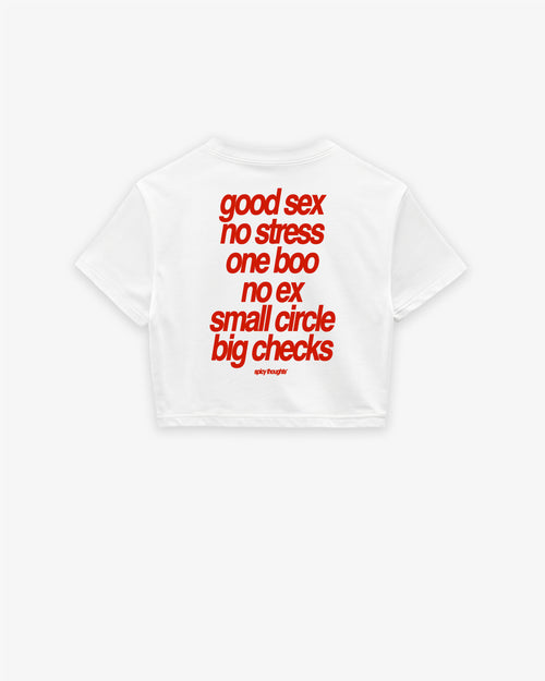 Oversize Cropped Tee - Small Circle Big Checks