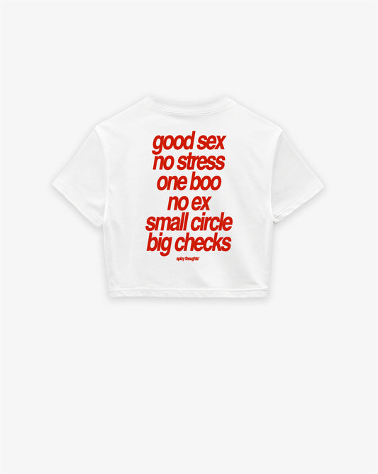 Oversize Cropped Tee - Small Circle Big Checks