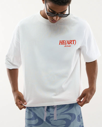 Heavy Oversized Tee White - HE(ART)