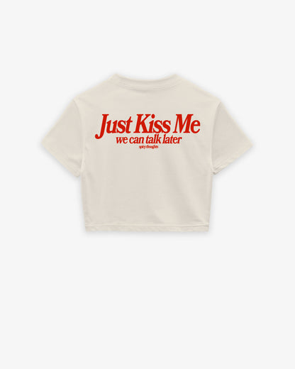 Oversize Cropped Tee - Just Kiss Me