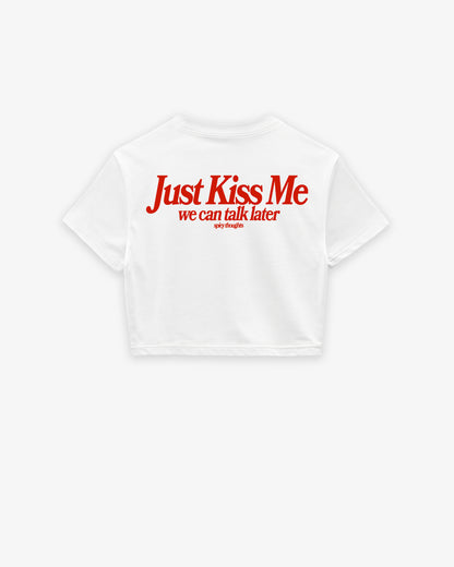 Oversize Cropped Tee - Just Kiss Me