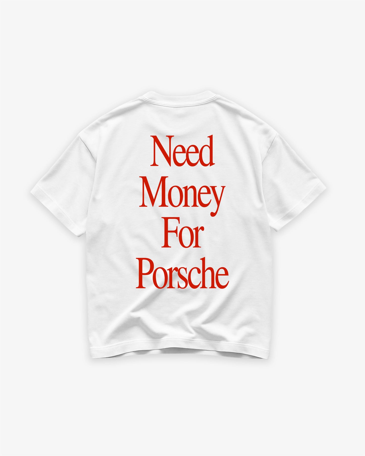 Heavy Oversized Tee White - Need Money For (Backprint)