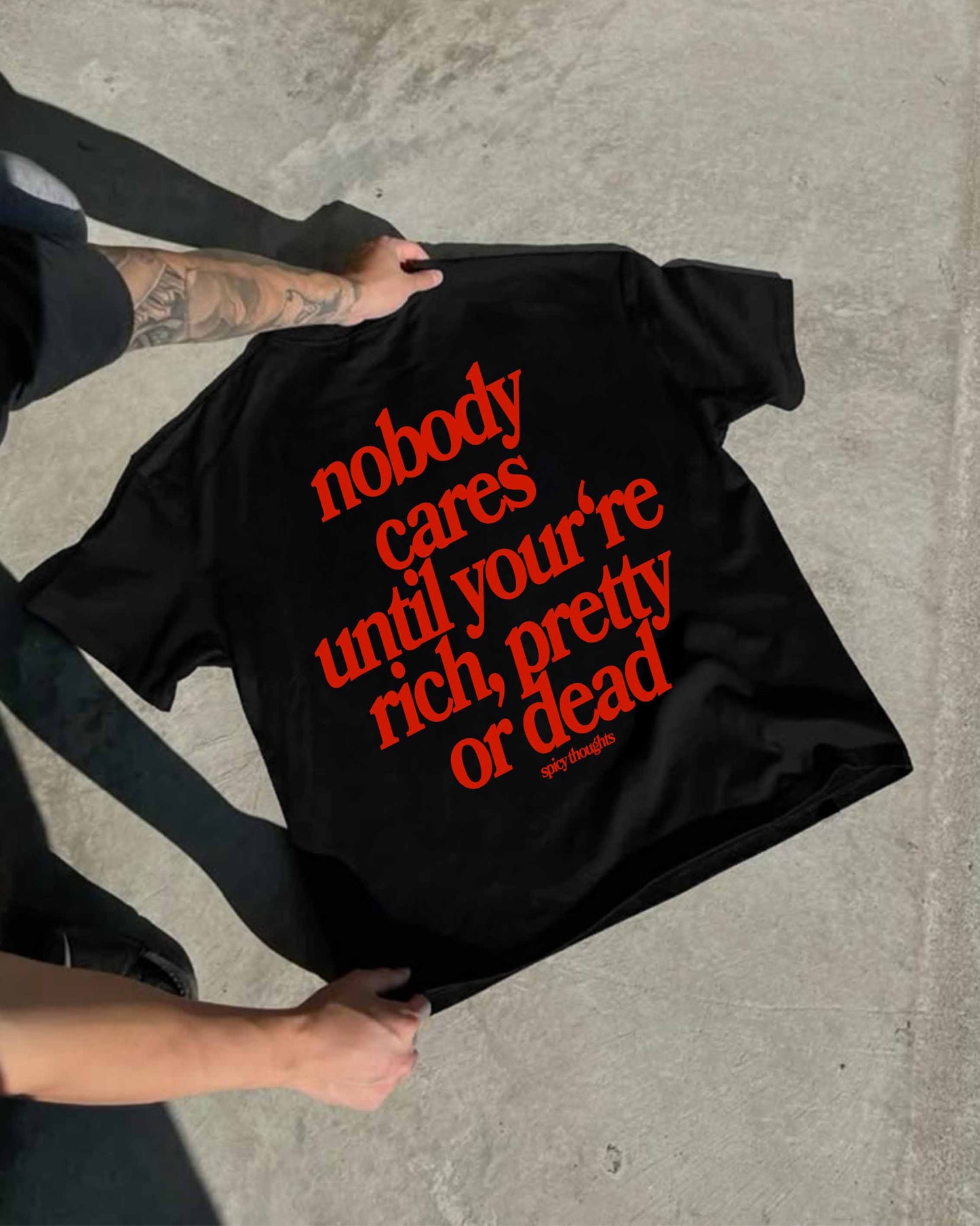 Heavy Oversized Tee - Nobody Cares