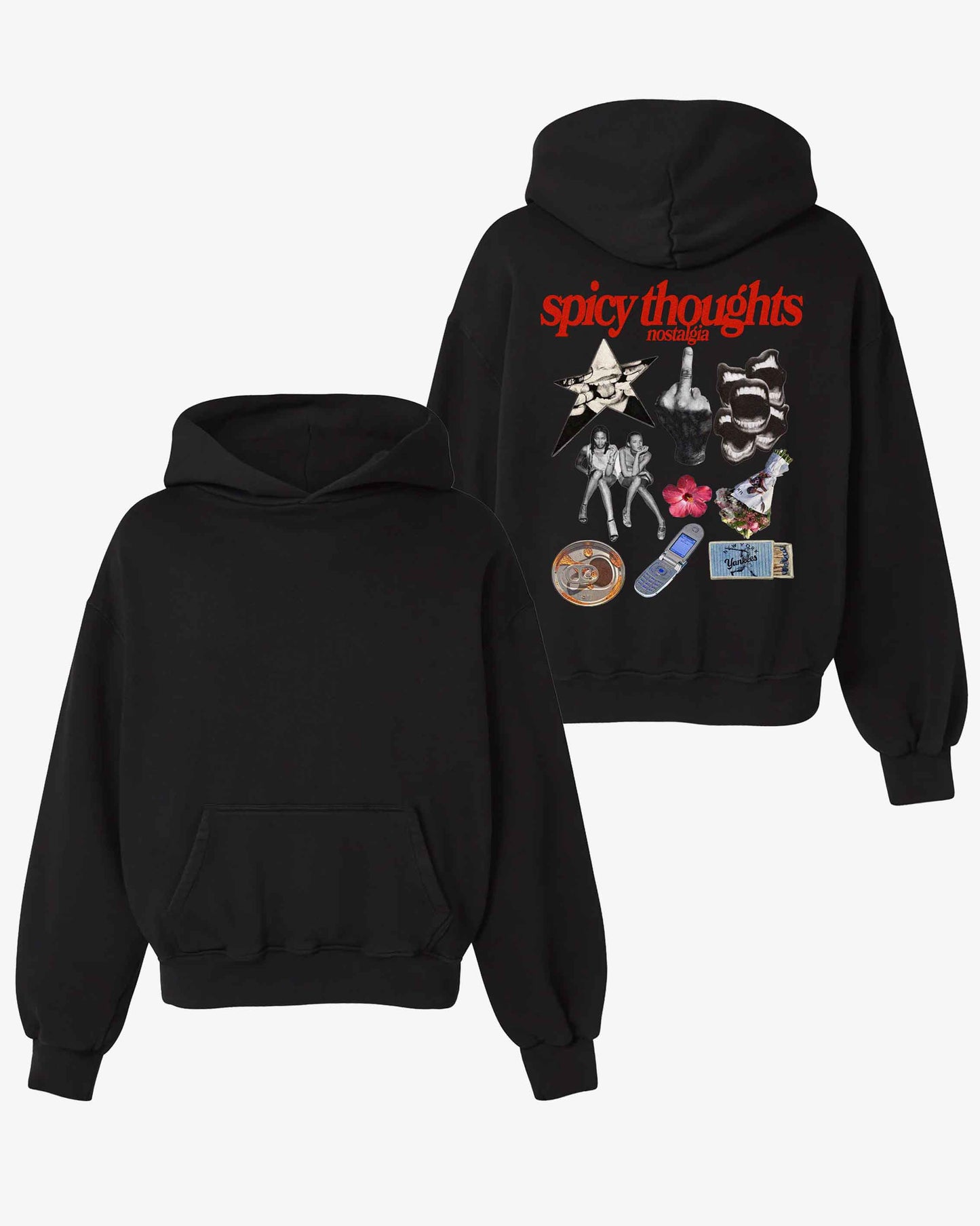 Oversized Hoodie Black - Nostalgia
