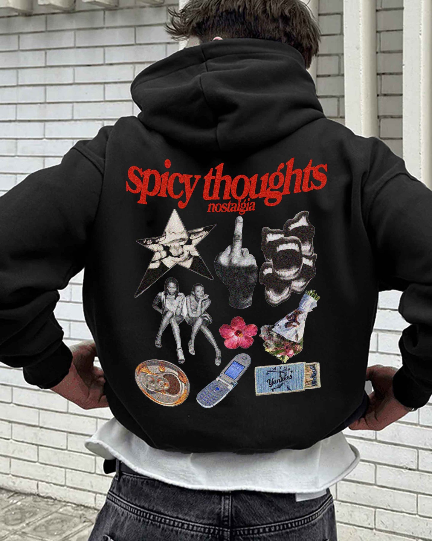 Oversized Hoodie Black - Nostalgia