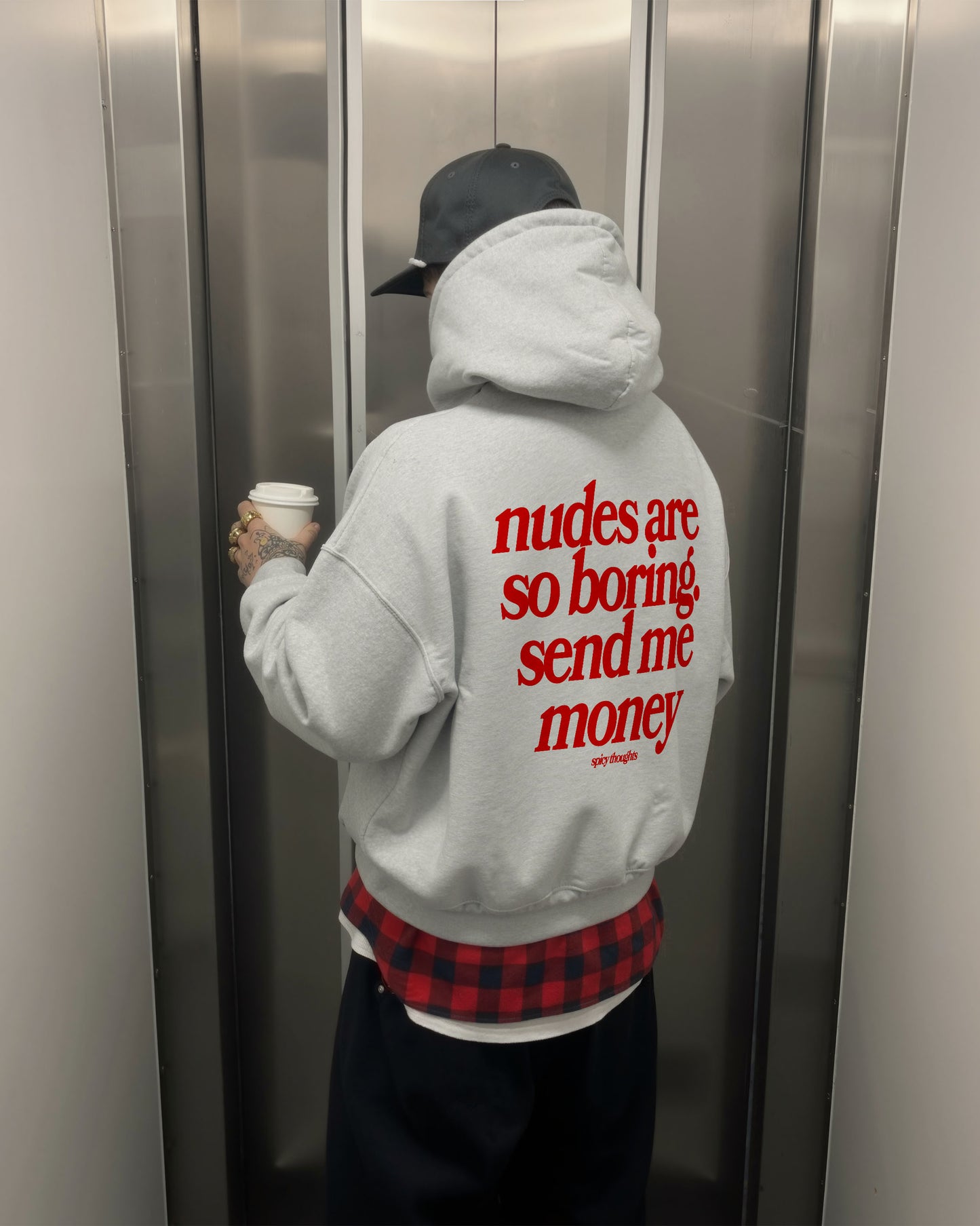 Oversized Hoodie - Nudes Are So Boring Send Me Money