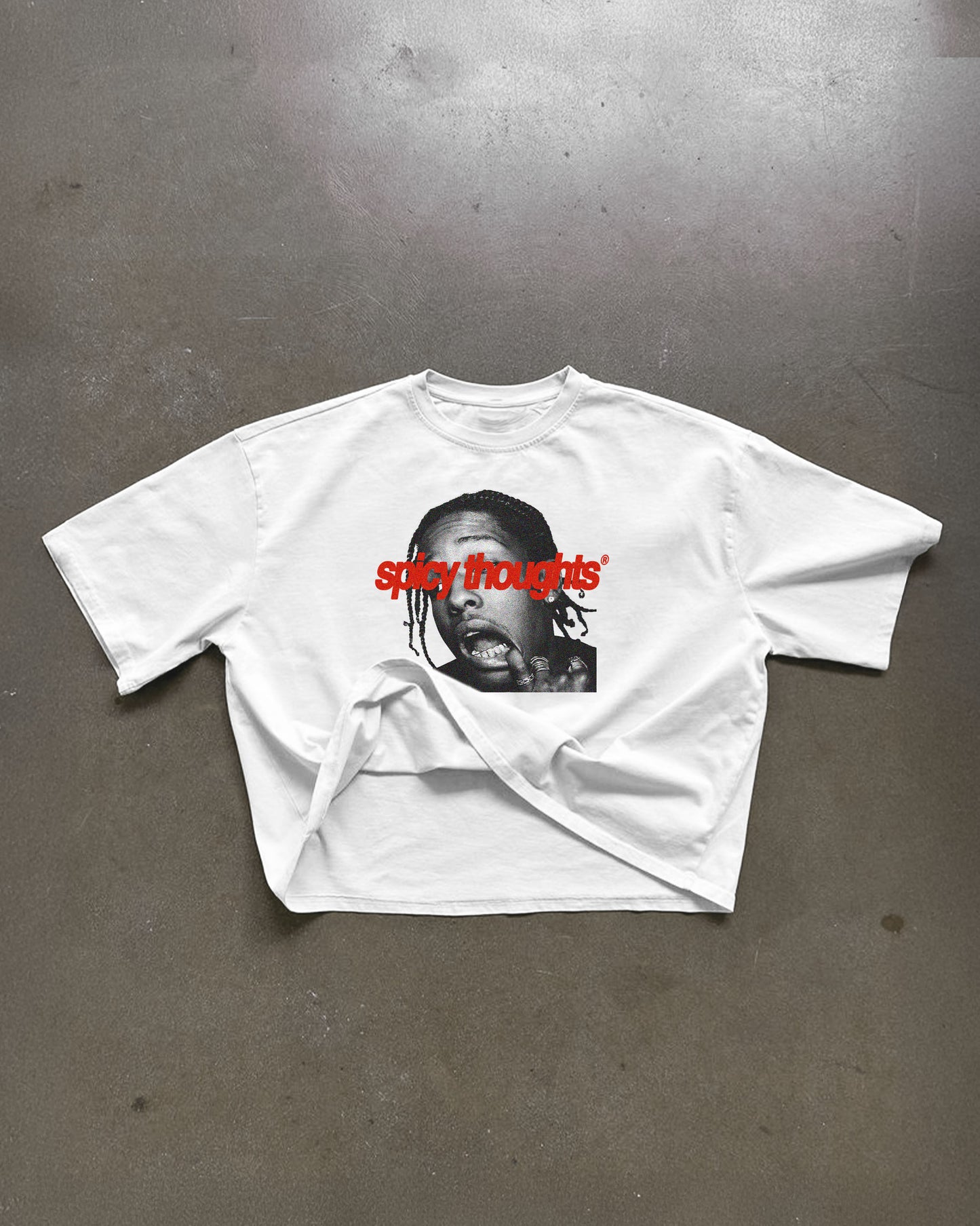 Heavy Oversized Tee White - Rocky Thoughts