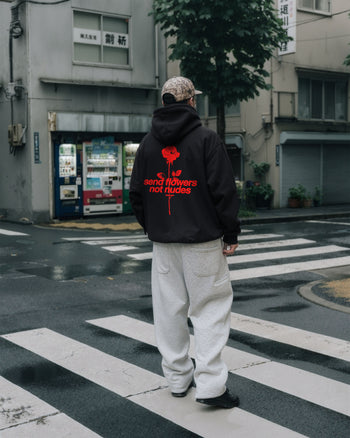 Oversized Hoodie - Send Flowers Not Nudes