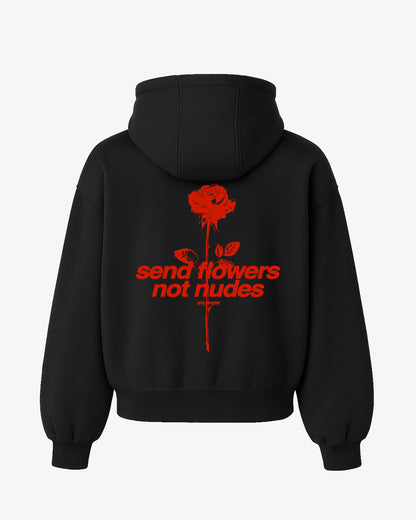 Oversized Hoodie - Send Flowers Not Nudes