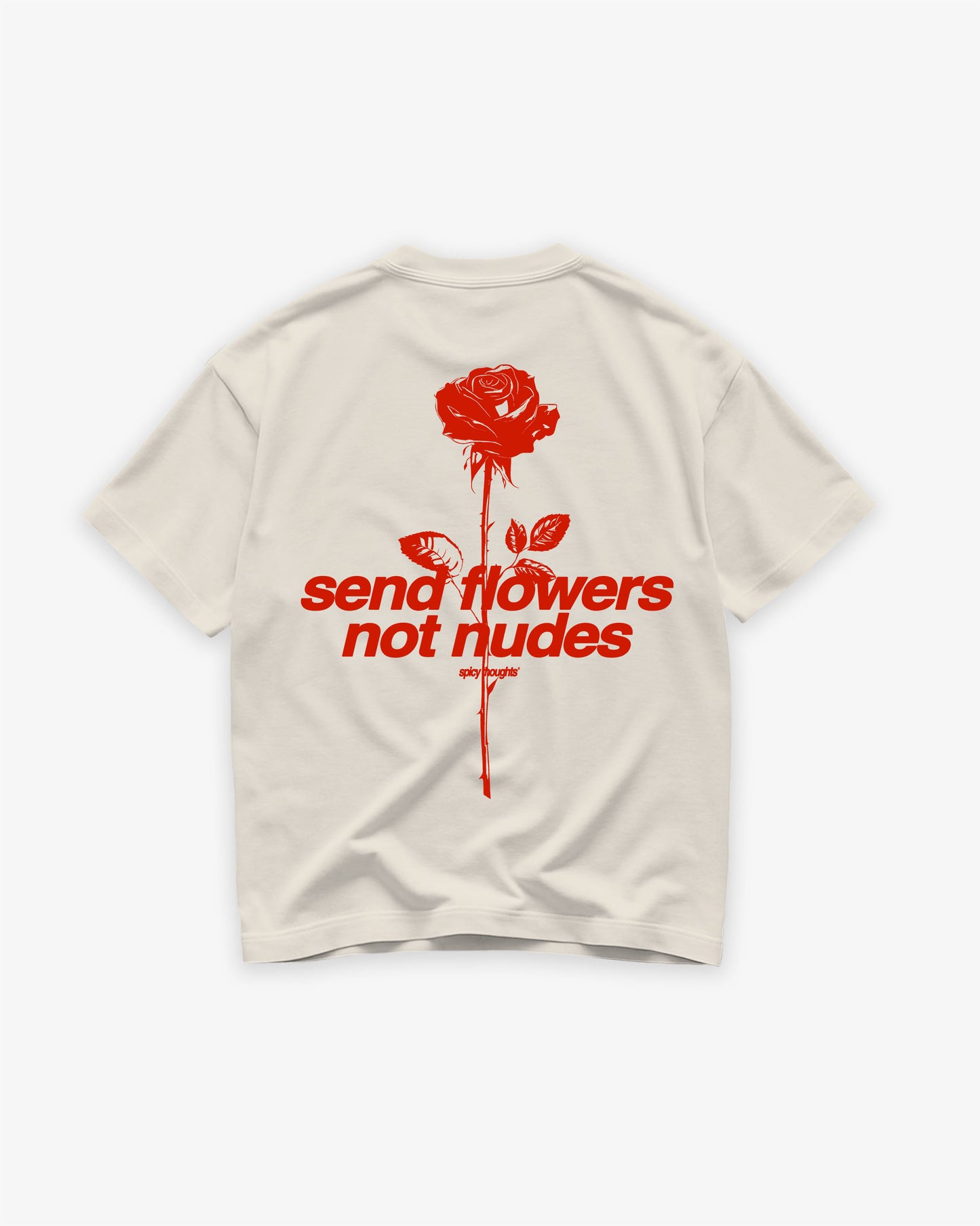 Heavy Oversized Tee - Send Flowers Not Nudes
