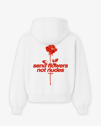Oversized Hoodie - Send Flowers Not Nudes
