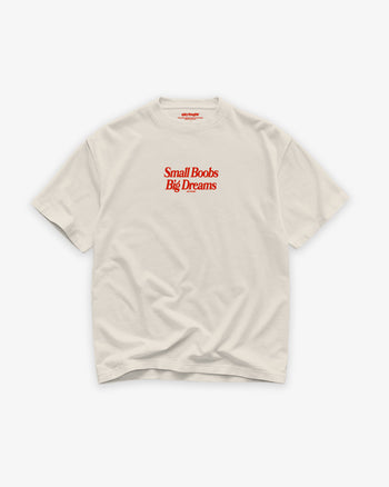 Heavy Oversized Tee - Small Boobs, Big Dreams